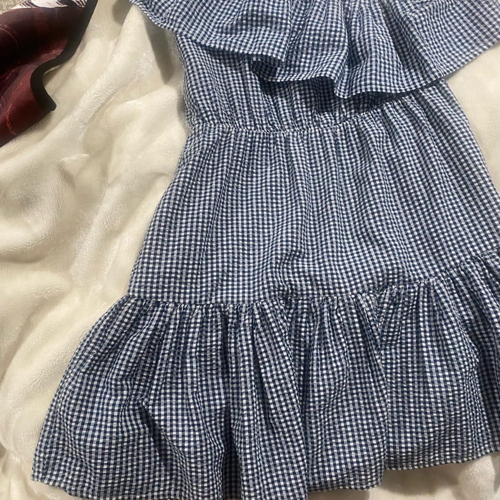MINKPINK Navy Gingham Kids Dress